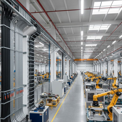 Electrical cable protection using flexible conduit pipe in Sharjah