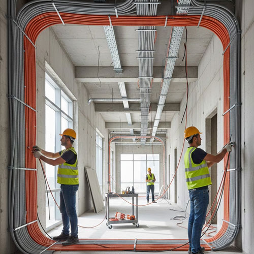 Flexible conduit pipe in Dubai used for safe electrical wiring in commercial and industrial buildings