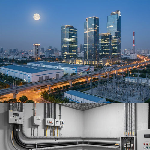 Flexible conduit pipe used in large infrastructure and commercial projects in Hanoi