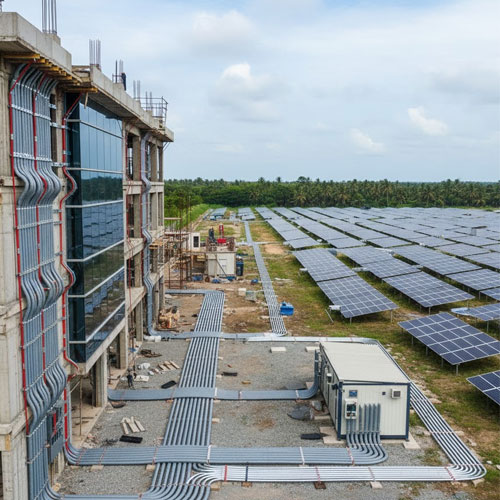 Flexible conduit pipe used in construction and renewable energy projects in Sri Lanka