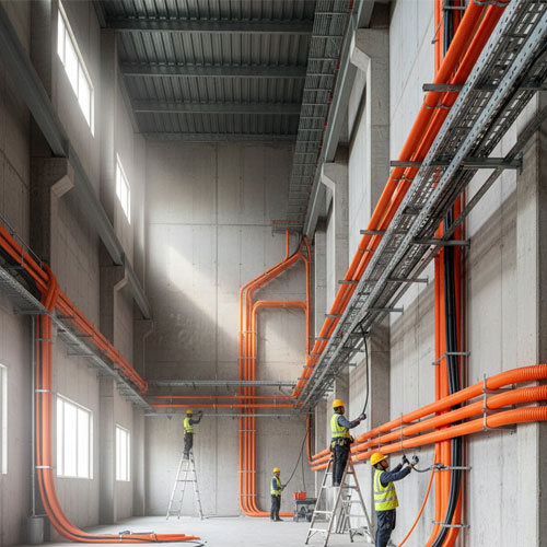 Flexible conduit pipe in UAE used for safe electrical wiring in commercial and industrial infrastructure projects